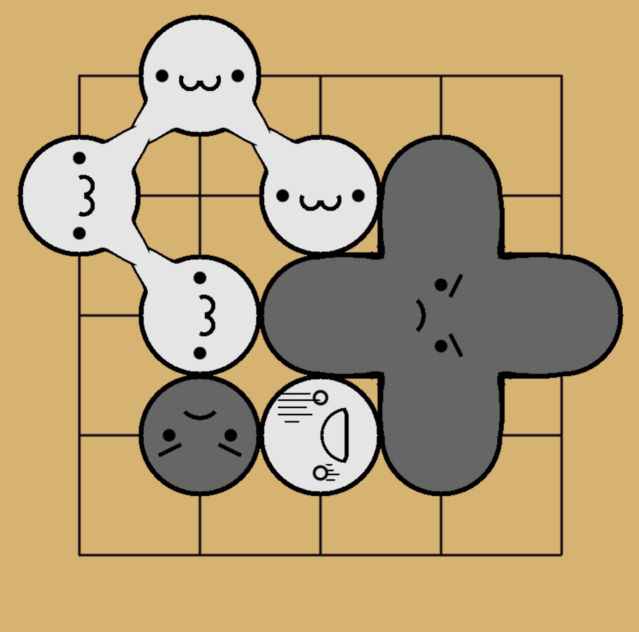 Attacking black stones and nervous white stones